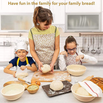 Proofing Basket Ø 23 cm - Bread Baking - Banneton - Proofing Basket Bread - Proofing Basket Round - Rattan Bread Pan - Dough Basket - incl. Dough Cloth | 1 piece.