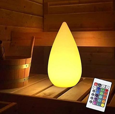 Rechargeable LED Sauna Lamp Wireless Dimmable with Remote Control 16 RGB Colors IP54 Waterproof White Outdoor Table Lamp for Bedside-TL.