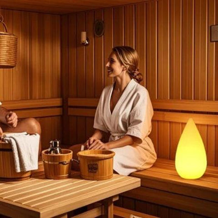 Rechargeable LED Sauna Lamp Wireless Dimmable with Remote Control 16 RGB Colors IP54 Waterproof White Outdoor Table Lamp for Bedside-TL.