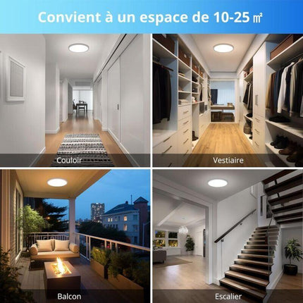 LED Ceiling Light with Motion Sensor 12W 6000K Round LED Ceiling Lamp Radar Motion Detector for Outdoor Indoor Staircase Bathroom Garage Hallway 205cm.