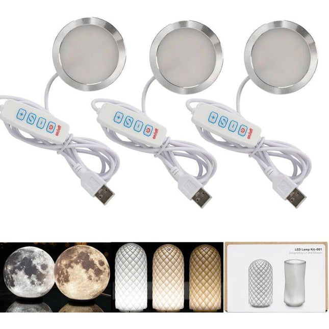 LED 001 Three Colors for Bambu Lab Makerworld 3D Printing Bulb Kit Spare Parts 5V USB Powered Warm Light 3000K.