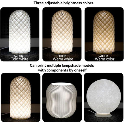 LED 001 Three Colors for Bambu Lab Makerworld 3D Printing Bulb Kit Spare Parts 5V USB Powered Warm Light 3000K.
