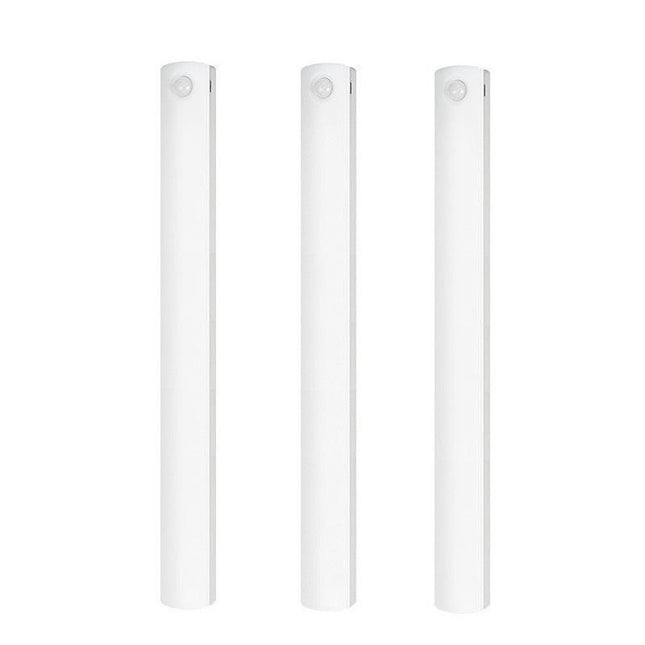 (White, 3-pack) Cabinet lighting with motion sensor, rechargeable LED wardrobe light, battery-powered wireless magnetic light.