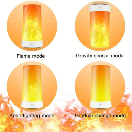 2 sets of Acsery LED flame lamps with remote control. USB rechargeable flame effect.
