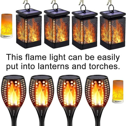 2 sets of Acsery LED flame lamps with remote control. USB rechargeable flame effect.
