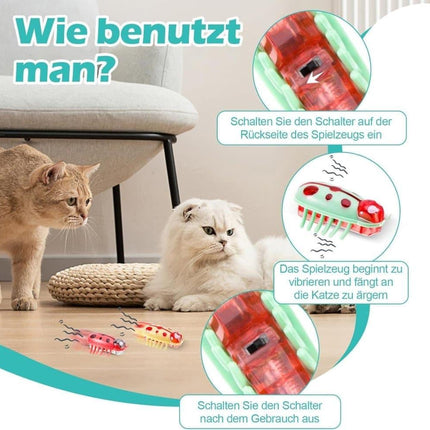 7/4-piece interactive pet toy - electric pet toy, mini beetle, interactive small insect, toy for cat and dog.