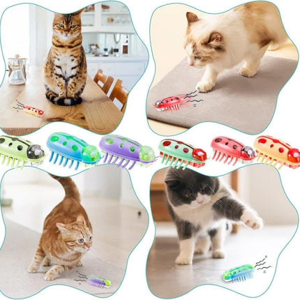 7/4-piece interactive pet toy - electric pet toy, mini beetle, interactive small insect, toy for cat and dog.