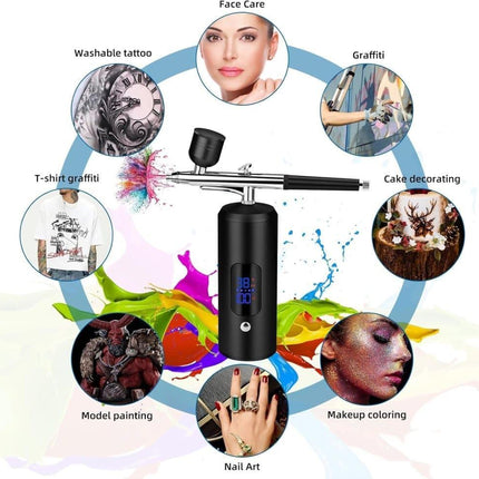 Airbrush Machine - Wireless Spray Gun Set with USB Charging and 3 Speed Modes, for Nail Art, Cake Decorating and Painting.