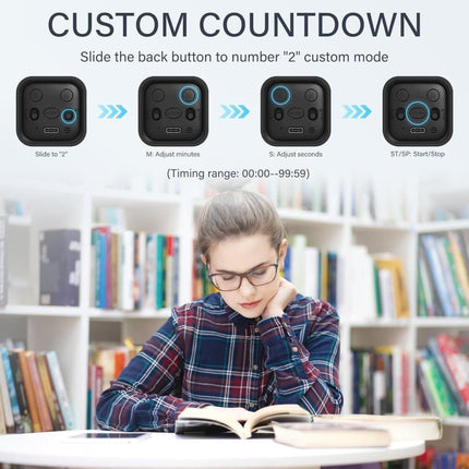 Pomodoro Timer 25/5/10 Min Desk Timer Vibration Volume Adjustable Productivity Clock.
