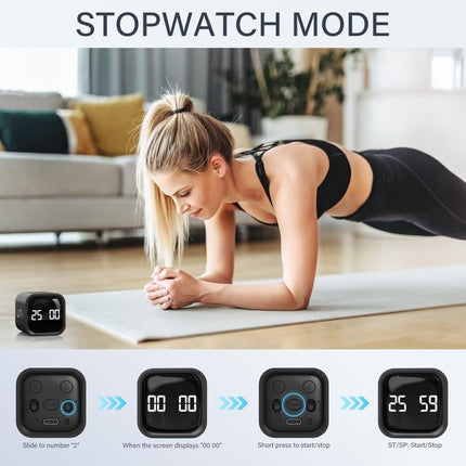 Pomodoro Timer 25/5/10 Min Desk Timer Vibration Volume Adjustable Productivity Clock.