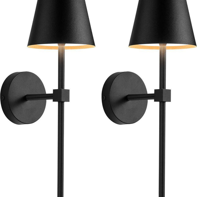 Wireless Wall Lamps 2-pack, LED Lamps with Rechargeable Battery, Stepless Dimmable with Remote Control.