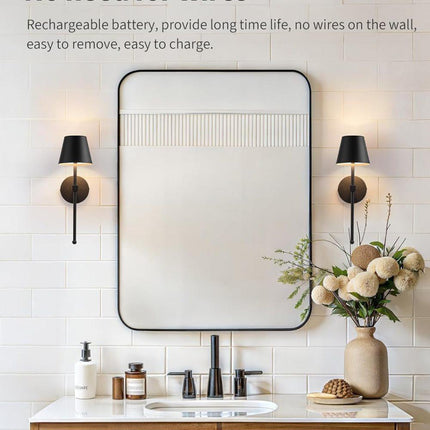 Wireless Wall Lamps 2-pack, LED Lamps with Rechargeable Battery, Stepless Dimmable with Remote Control.