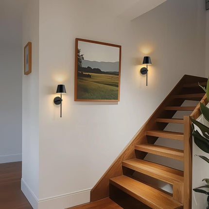 Wireless Wall Lamps 2-pack, LED Lamps with Rechargeable Battery, Stepless Dimmable with Remote Control.
