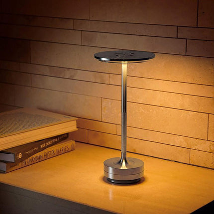 Cordless Table Lamp, Dimmable, Metal, USB Rechargeable.