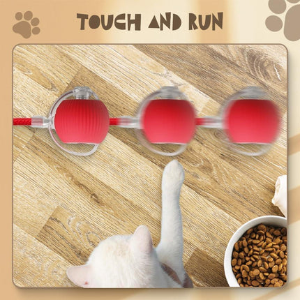 2 pcs 360° Smart Automatic Rolling Pet Ball, Rechargeable Irregular Movement for Cats & Dogs, Red.