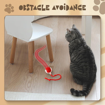 2 pcs 360° Smart Automatic Rolling Pet Ball, Rechargeable Irregular Movement for Cats & Dogs, Red.