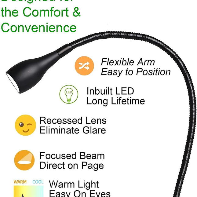 Dimmable Bedside Lamp, Minimalist LED Bedside Reading Lamp, Headboard Wall Mounted with USB Charger (Matte Black).
