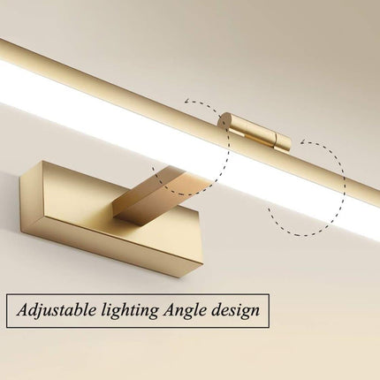 Wall light LED for mirror, adjustable wall light 40-50 cm for bathroom, wardrobe and toilet(gold).