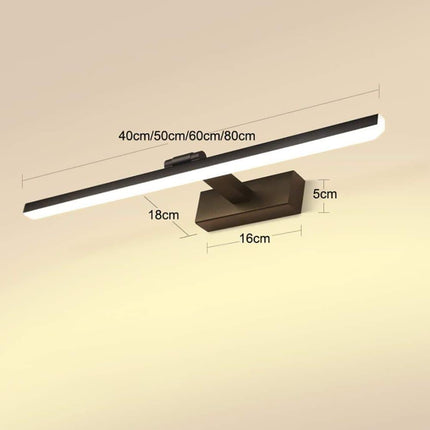 Wall light LED for mirror, wall light 40 cm for bathroom, wardrobe and toilet(Black).