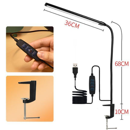 1 pc. Desk Lamps for Home Office, Clamp Lamp Dimmable Gooseneck Lamp Touch Control, Adjustable Desk Lamp for Workbench Tabletop (Black).