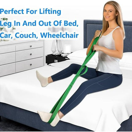 42 Inch Leg Raiser - Suitable for post-hip replacement and post-knee surgery - Leg Raiser Strap - Convenient for getting in and out of bed, car, couch, and wheelchair（Green）.