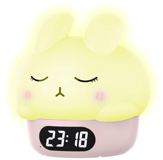 Children's night light - table lamp for bedroom - cute rabbit shape - cartoon bedside lamp - baby night light (pink).
