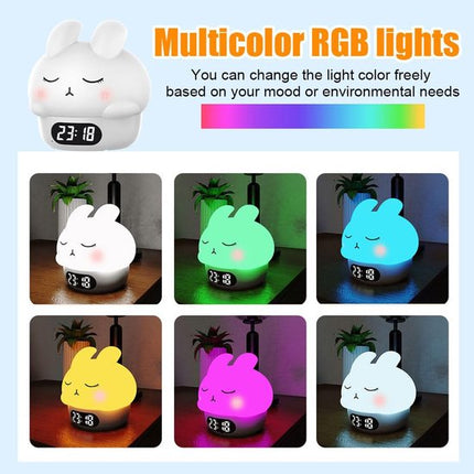 Children's night light - table lamp for bedroom - cute rabbit shape - cartoon bedside lamp - baby night light (pink).