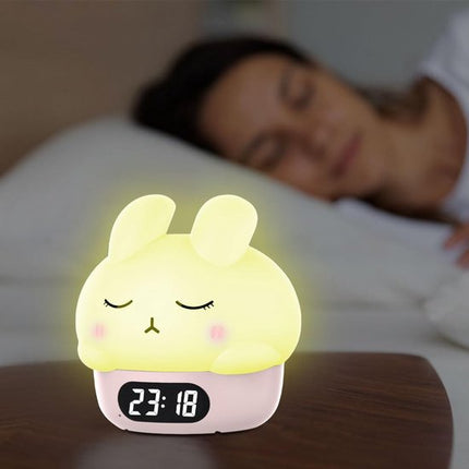 Children's night light - table lamp for bedroom - cute rabbit shape - cartoon bedside lamp - baby night light (pink).