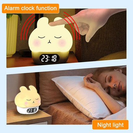 Children's night light - table lamp for bedroom - cute rabbit shape - cartoon bedside lamp - baby night light (pink).