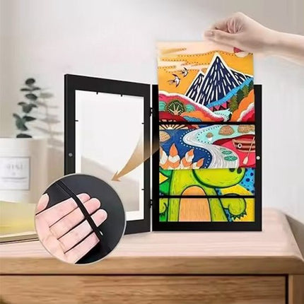 Interchangeable frame - children's drawing - Interchangeable frame A4 - Children's artwork - children's drawings interchangeable frame - Photo frame Poster frame Wall frame - Gift - White.