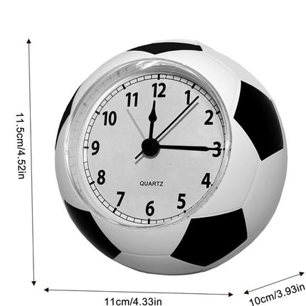 Football Alarm Clock - Silent Non-Ticking Desk Clock | Kids Bedside Clock | Cute football design, easy-to-read analog display, perfect for kids' bedrooms, great birthday gift for boys and girls - White.