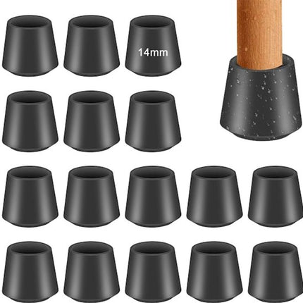 Chair protectors - Set of 16 furniture protectors | Felt chair leg protectors, black.