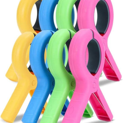 Large Clothes Pegs - 8-Pack Towel Clips - Suitable for Sunbeds, Swimming Pools and Cruise Ships.