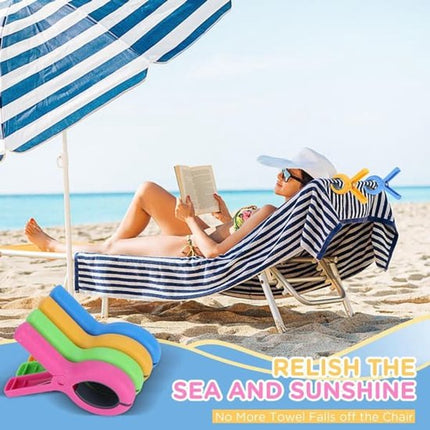 Large Clothes Pegs - 8-Pack Towel Clips - Suitable for Sunbeds, Swimming Pools and Cruise Ships.