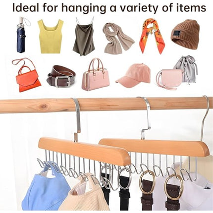 Non-slip hangers for coats, underwear, sweaters and vests - including 8 hooks (pack of 2).