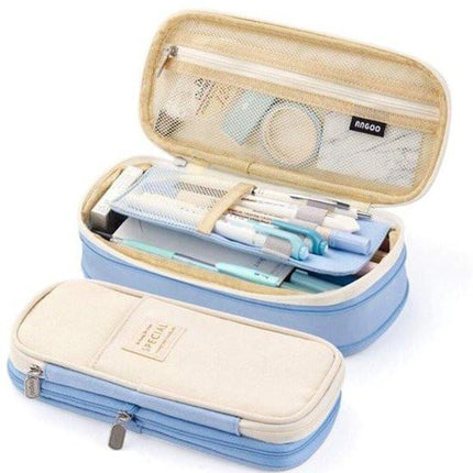 Large Pencil Case - School and Office Pencil Case - Unisex - Multi-layered - Simple.