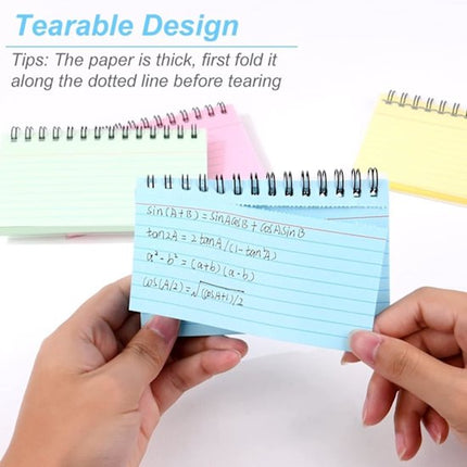 Color Notebooks - American Notepads - Index Card Notebooks - Vocabulary Books - Small Books - 6-Pack.