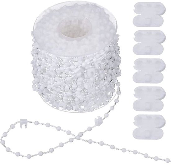 20m Blind Chain - Vertical Blind Mounts and 5 Chain Connectors - Vertical Blind Bottom Chain - Suitable for 89mm Blind Slats.