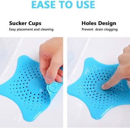 Filter 5-pack - Silicone hair filter for bathtub drain - Drain cover with strong suction cup - Anti-clogging sink strainer.