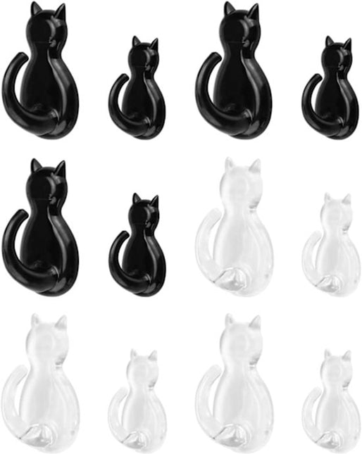 Traceless Self-Adhesive Hooks - Self-Adhesive Wardrobe Hooks - Wall Stickers - 12 Pieces - Bedroom - Behind the Door - Keychain.