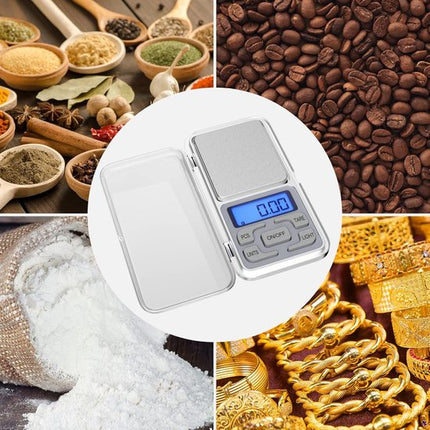 Electronic kitchen scale - Kitchen scale - 500g/0.01g - Food scale - Stainless steel household scale - With display and tare function - Suitable for food, jewelry, coffee bags, etc..