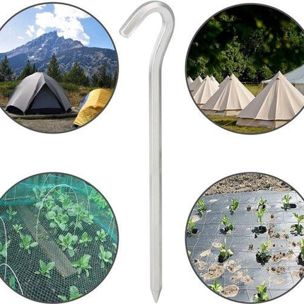 Tent peg - 8 cm / 7 inch - Metal aluminum awning peg - Camping peg Tent anchor - Silver.