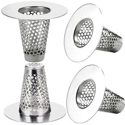 Bathroom Drain Filters - For 1.2-1.6 Inch Drain Holes - Small 1 Inch Conical Stainless Steel Filter - Pack of 4.