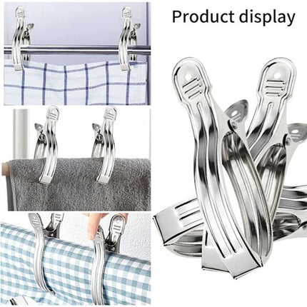 Clothes pegs - Open windproof clips - Clothes pegs - Sock racks - Quilt drying clips - 8 pieces.