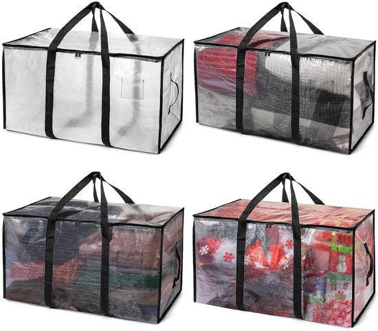 Large Moving Boxes & Storage Bags - Extra Large Moving Boxes with Backpack Straps, Zippers & Handles - Sturdy & Durable for Student Rooms - 4-Pack.