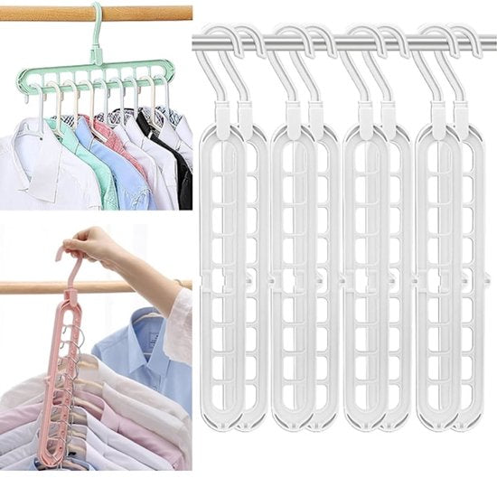 Clothes hanger - set of 8 - multifunctional, space-saving smart hanger - 9 positions.