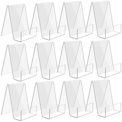 Transparent bookcase - Acrylic display rack - for books, photos, brochures - Set of 12.