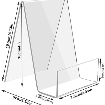 Transparent bookcase - Acrylic display rack - for books, photos, brochures - Set of 12.