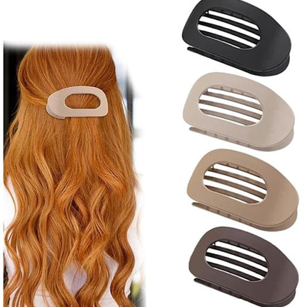 Hair Clips - Flat Hair Clips - Strong Grip Hair Clips with Inner Teeth - Strong Grip Side Hair Clips - 4 Pieces.