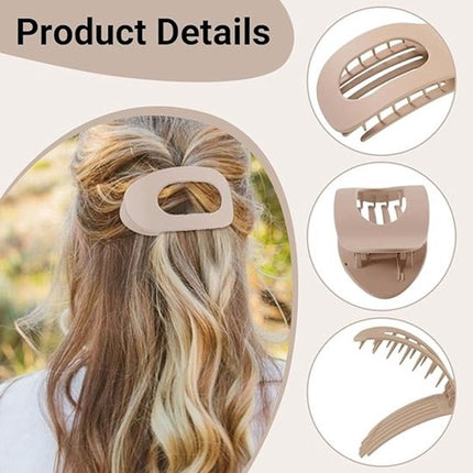 Hair Clips - Flat Hair Clips - Strong Grip Hair Clips with Inner Teeth - Strong Grip Side Hair Clips - 4 Pieces.